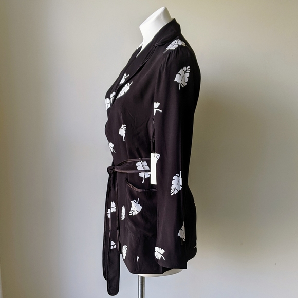 Anthropologie CAPULET Leaf Print Belted Lightweight Blazer, XS NWT - Picture 6 of 9